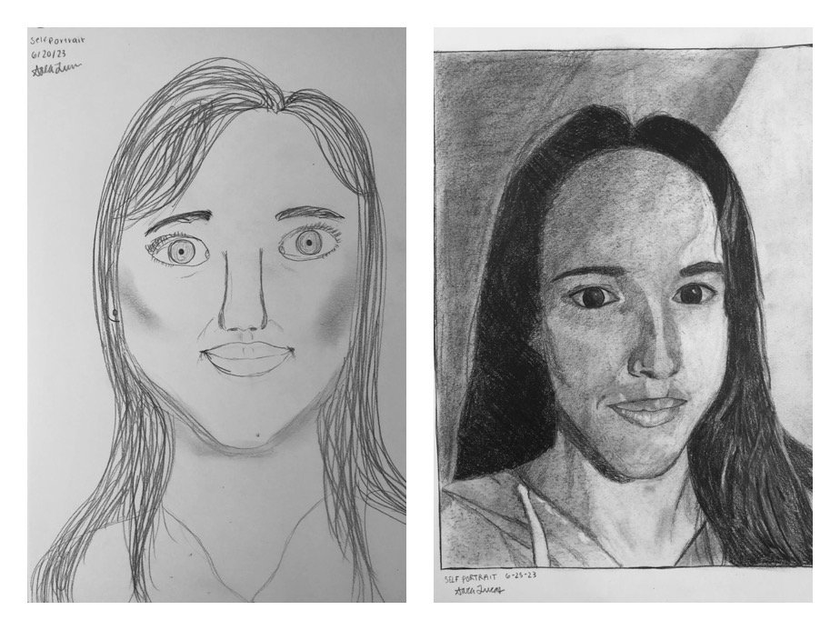 Sara L's Before and After Self-Portraits