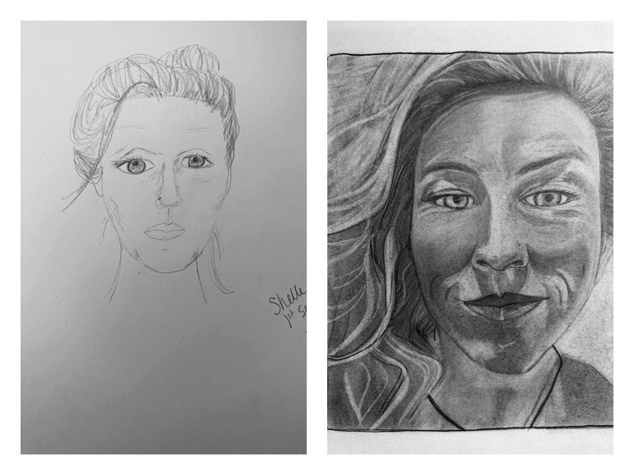 Shelle C's Before and After Self-Portraits