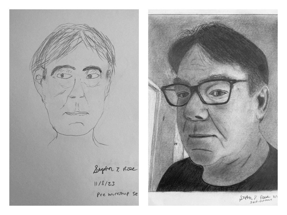 Stephen R's Before and After Self-Portraits