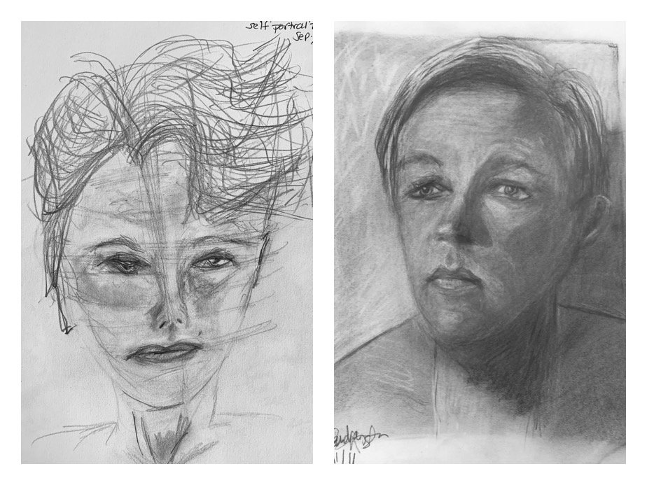 Sandra A's Before and After Self-Portraits