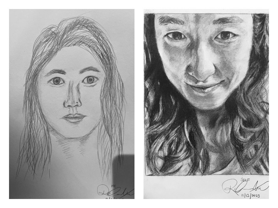 Rebecca X's Before and After Self-Portraits
