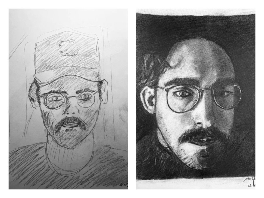 Max G's Before and After Self Portraits