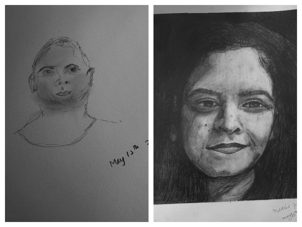 Madiha's Before and After drawings