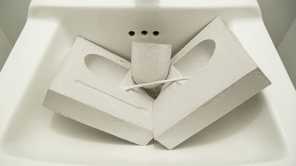 The product shown above is not real. It is a piece of speculative design created as part of an academic masters thesis project. The work shown is a prototype only, and was constructed to explore the potential role of design in the context of end-of-life scenarios .
