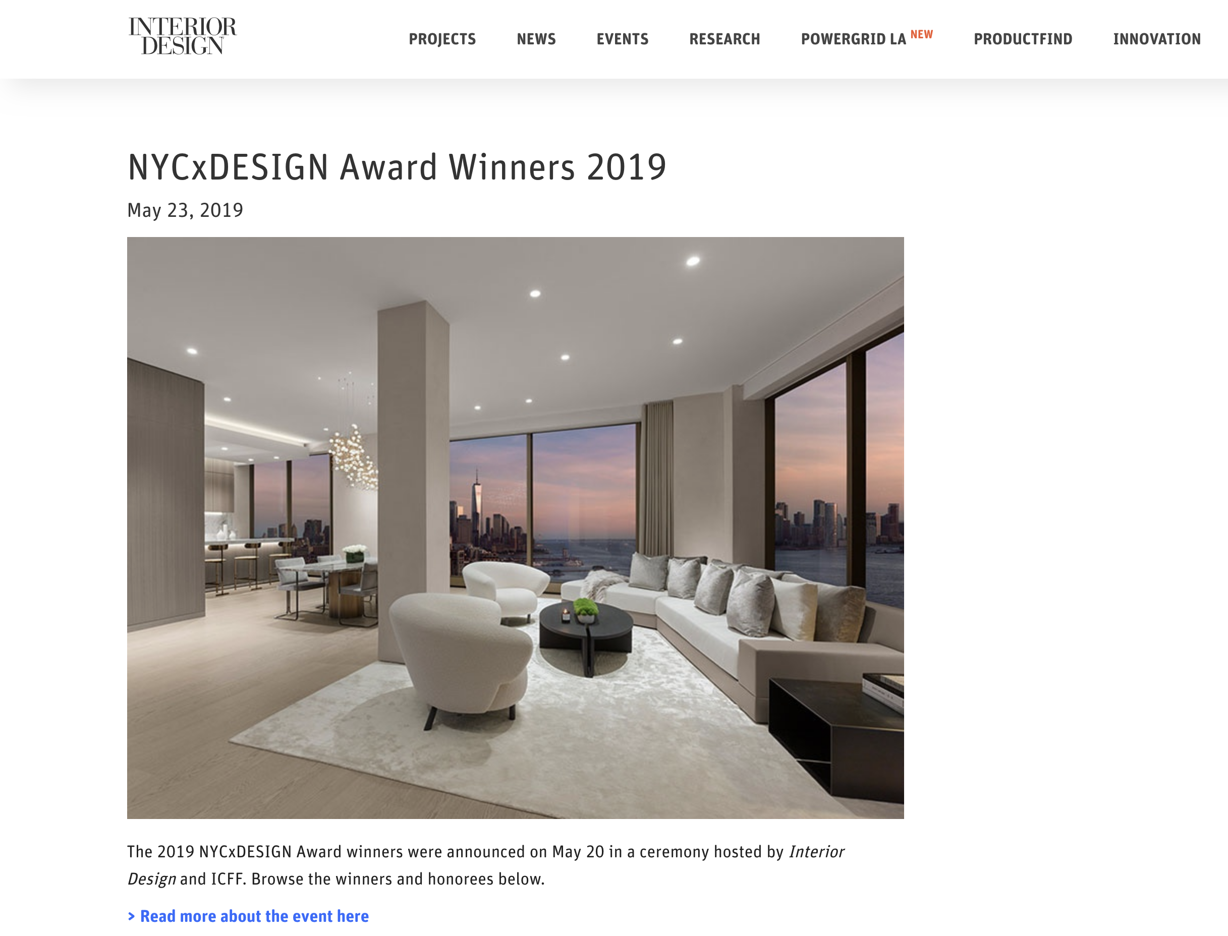 PoD Student Wins NYCxDESIGN AWARD!