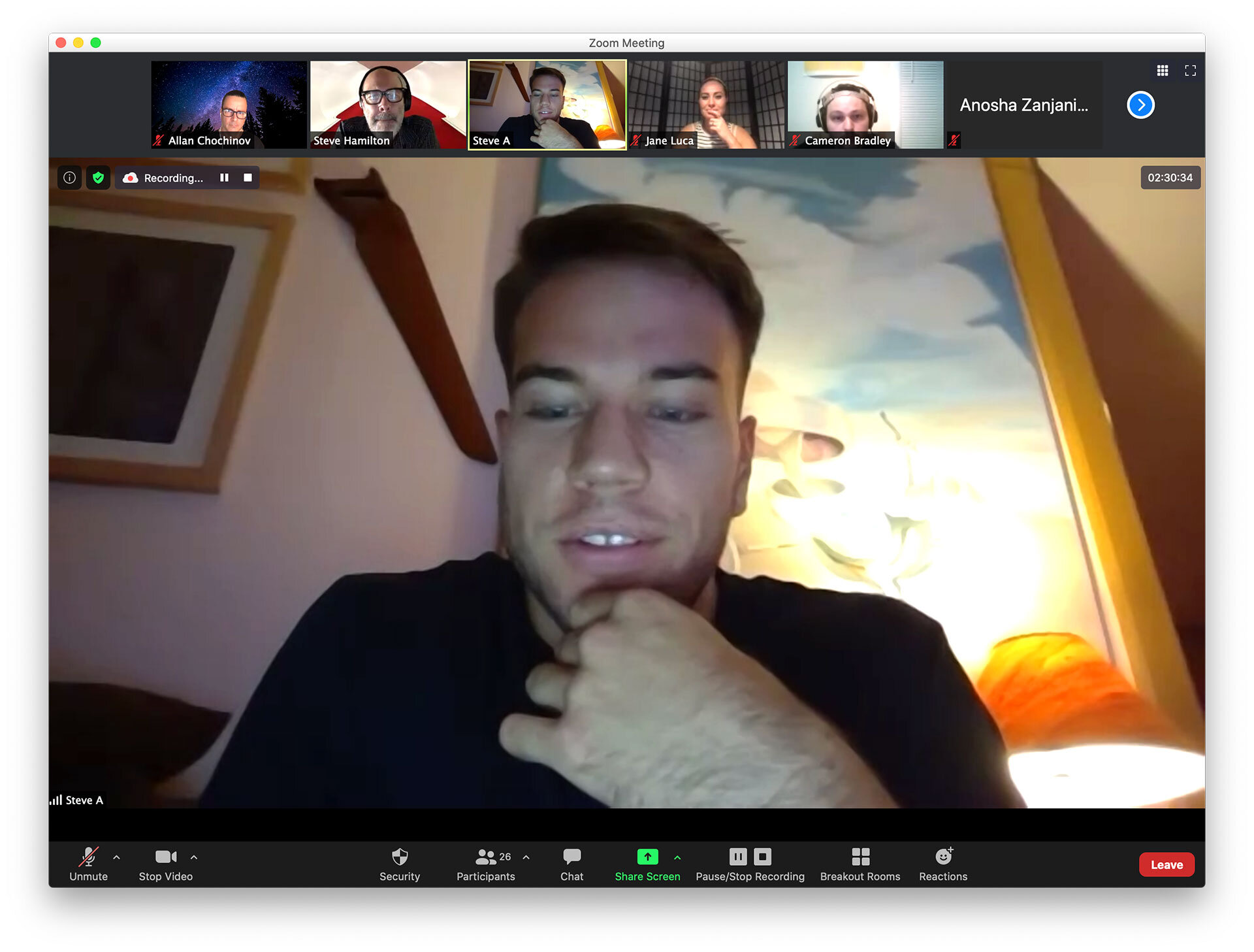 screenshot of participant talking on zoom