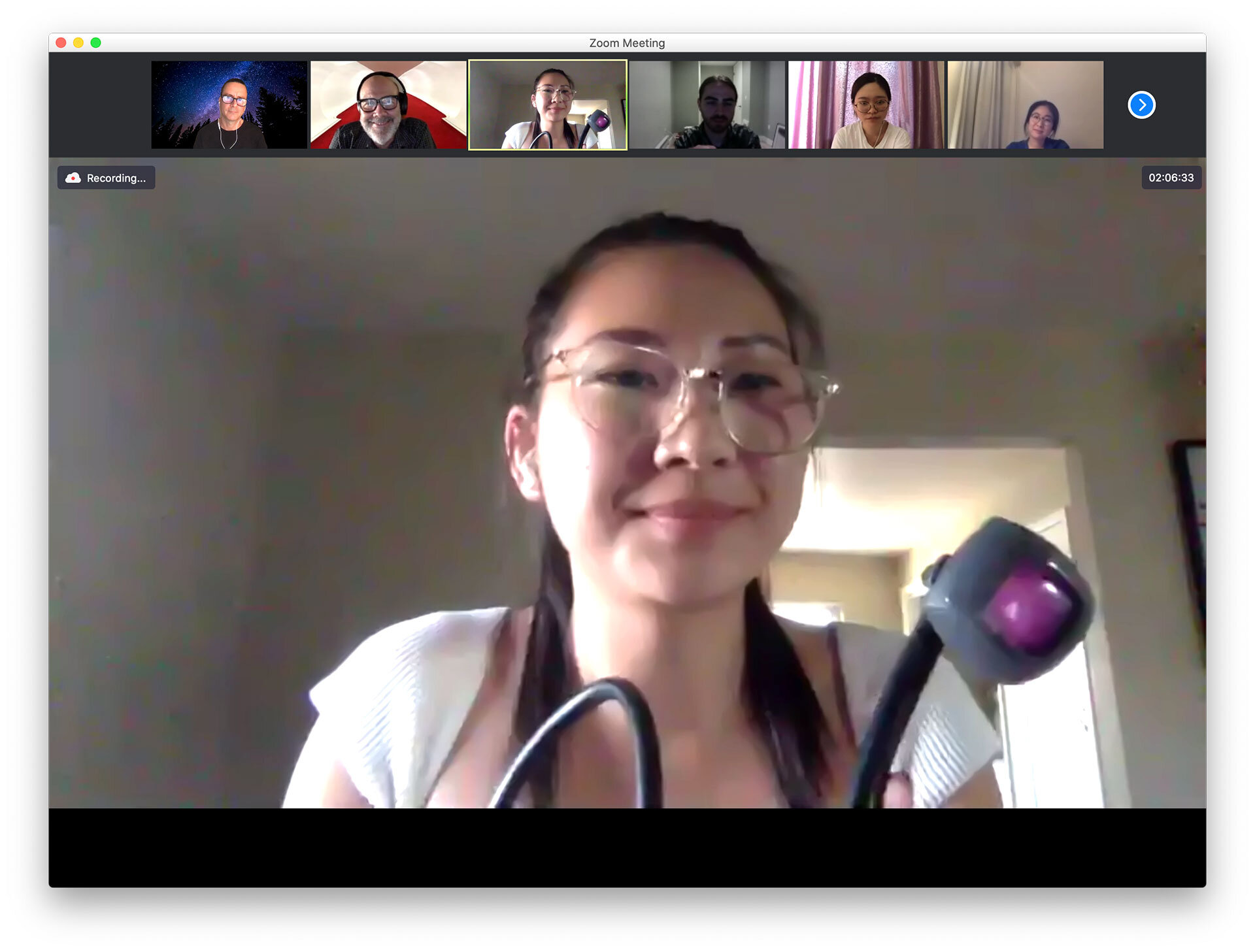 screenshot of participant talking on zoom