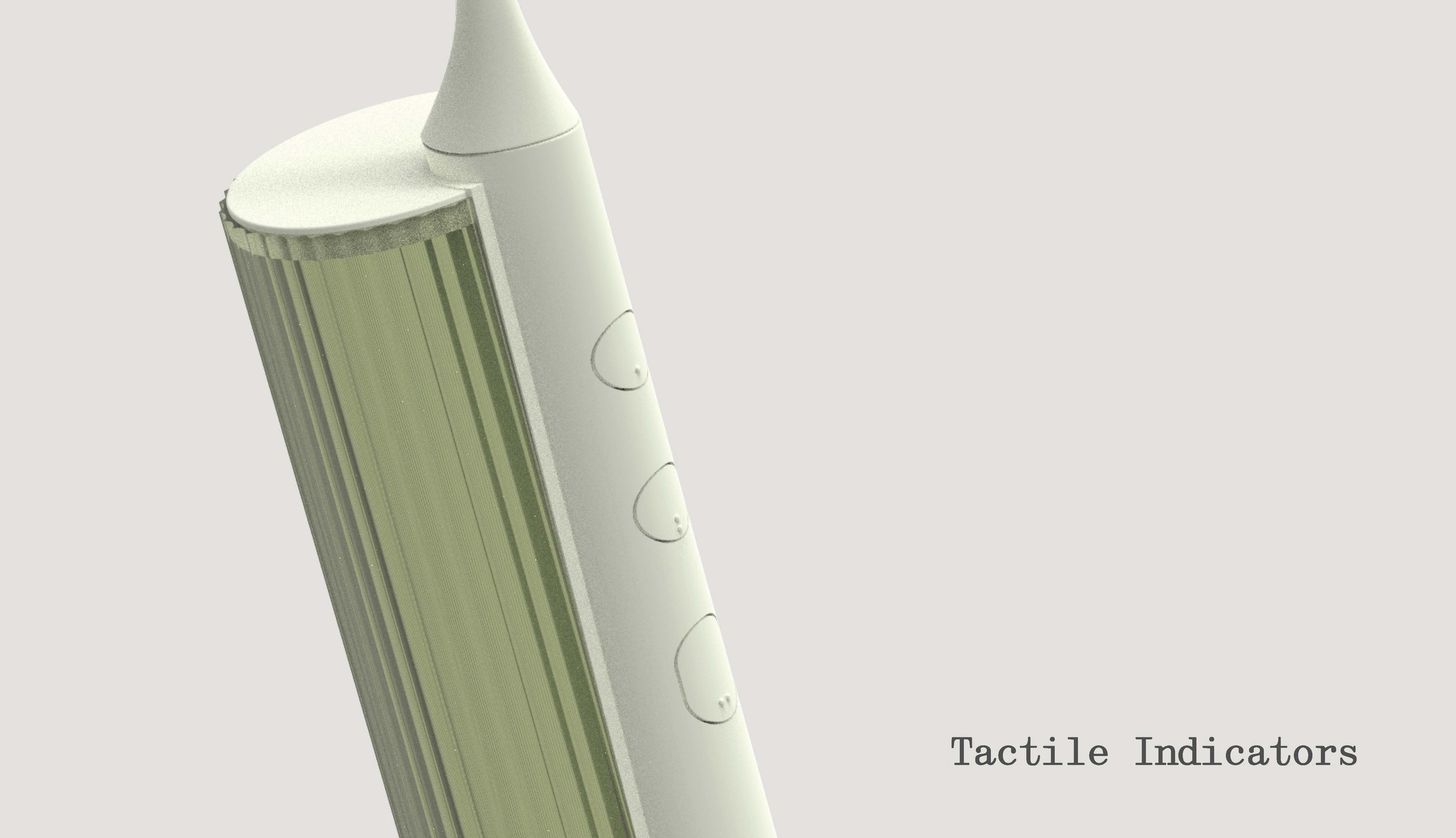  Trace product rendering with text reading: “tactile indicators” 
