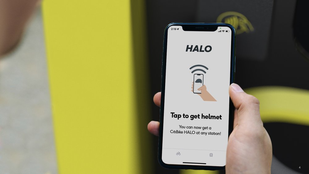  HALO app in front of kiosk 