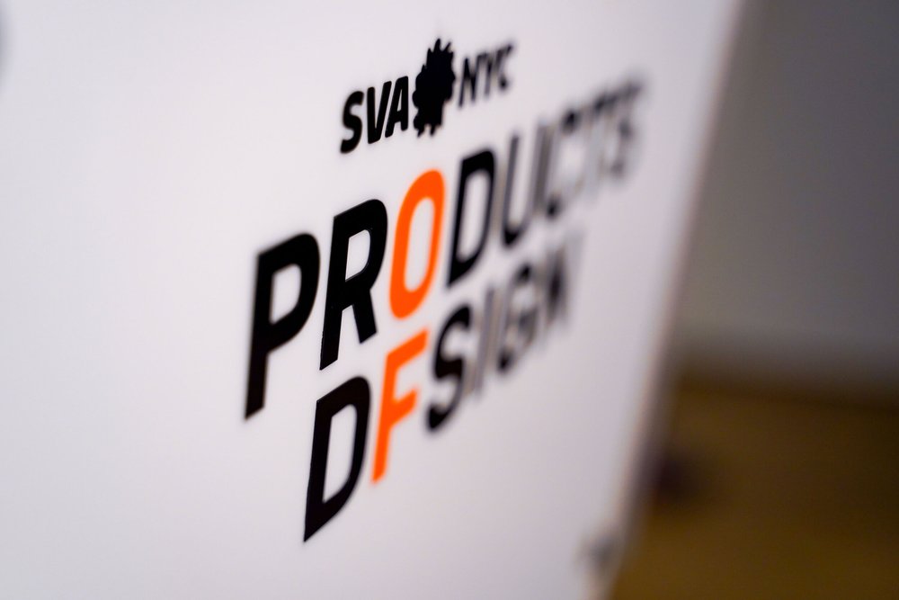  Podium graphic that reads, “SVA NYC Products of Design”  