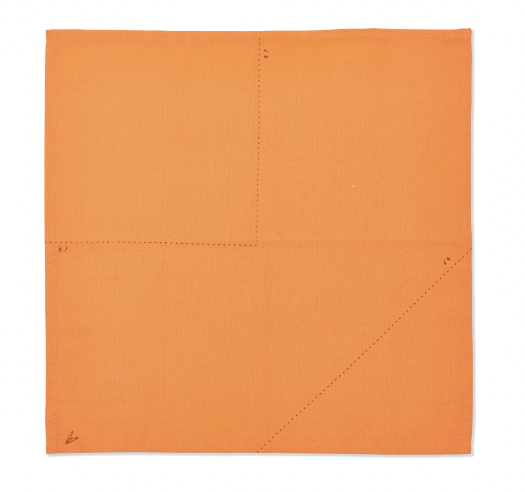  Single orange cloth napkin 