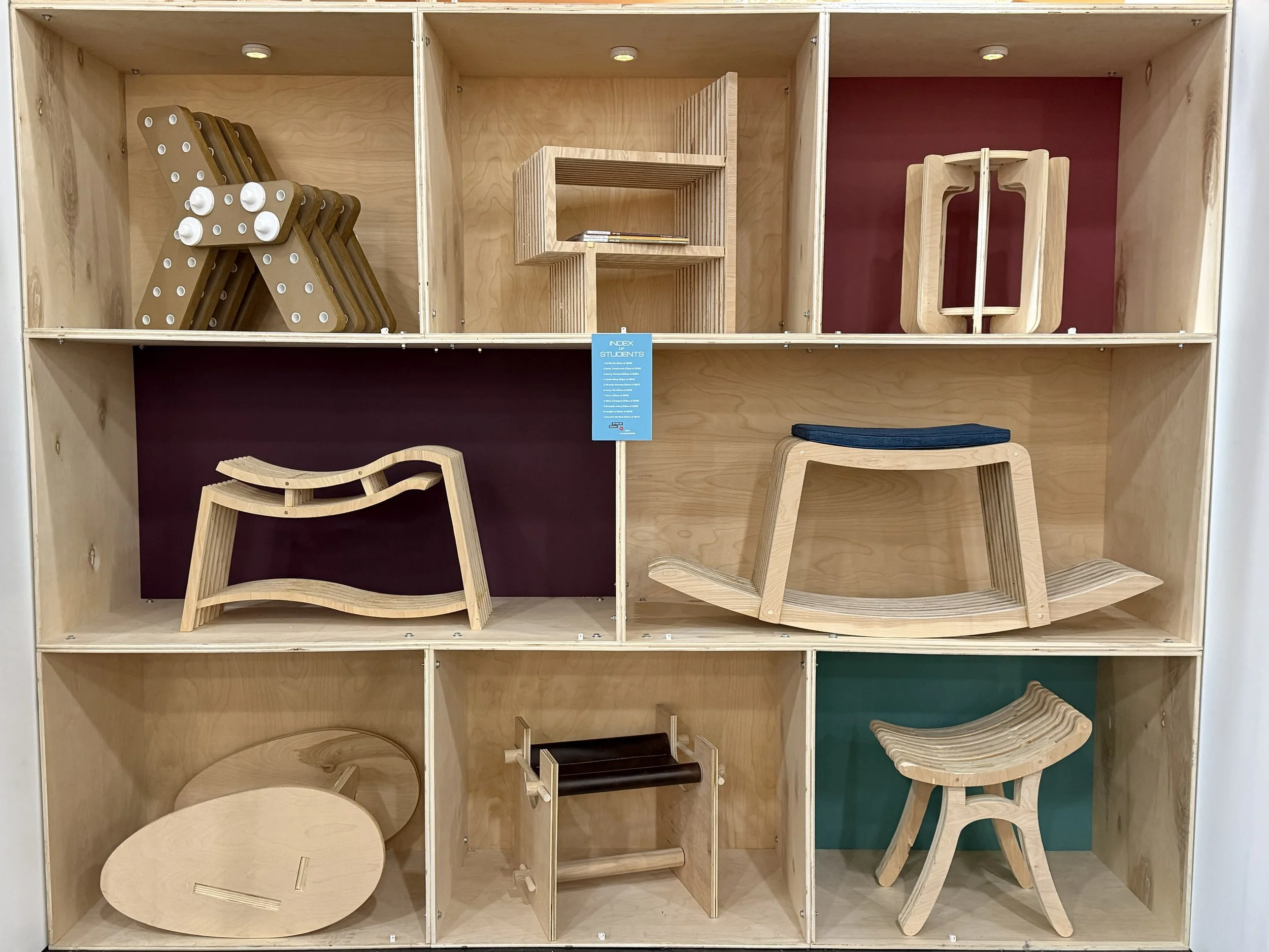 Furniture from Sinclair Smith’s BFA ID:BE course shows at Wanted Design