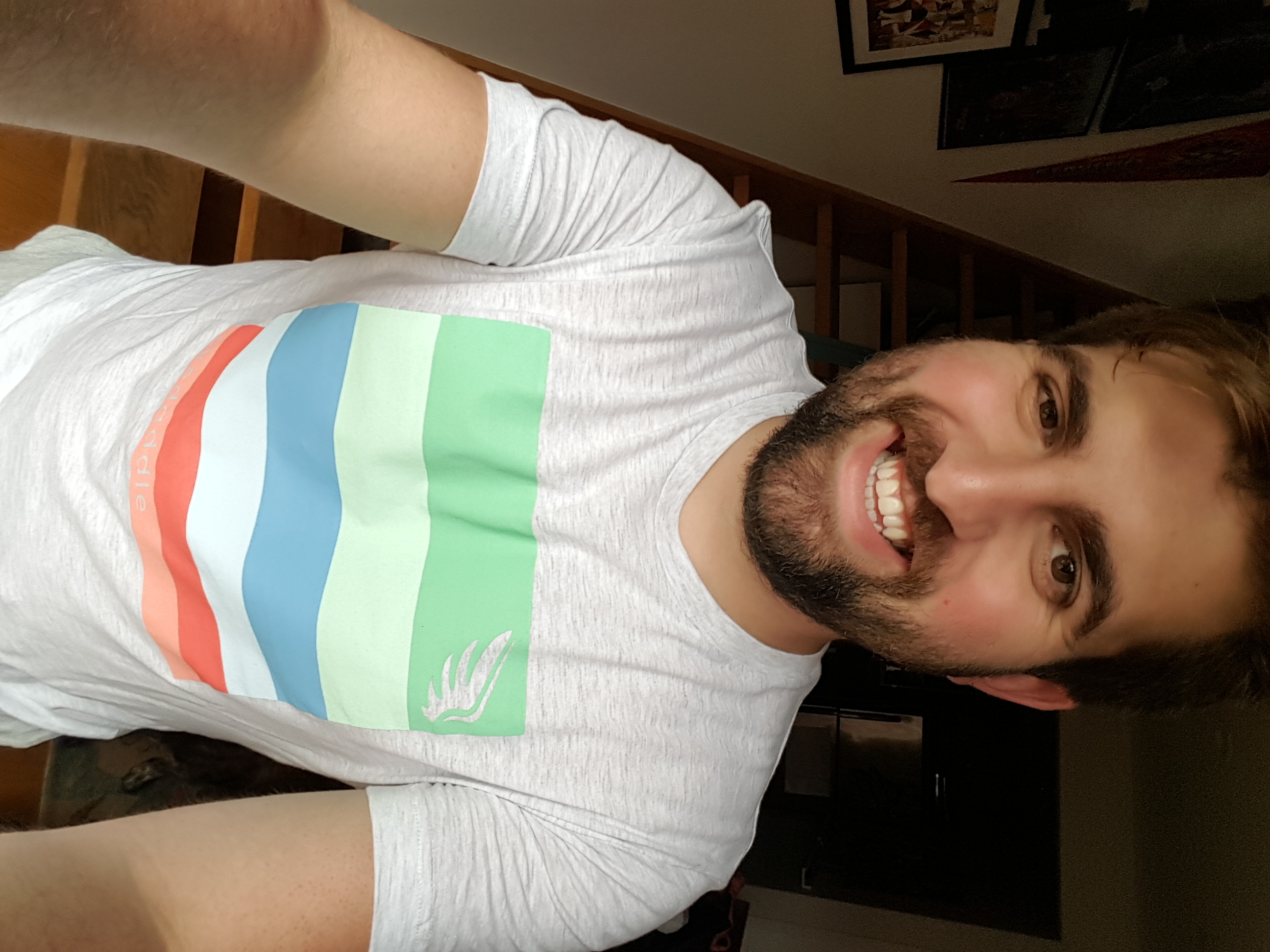 Me, wearing my new shirt for the first 48 hours I had it approximately. 