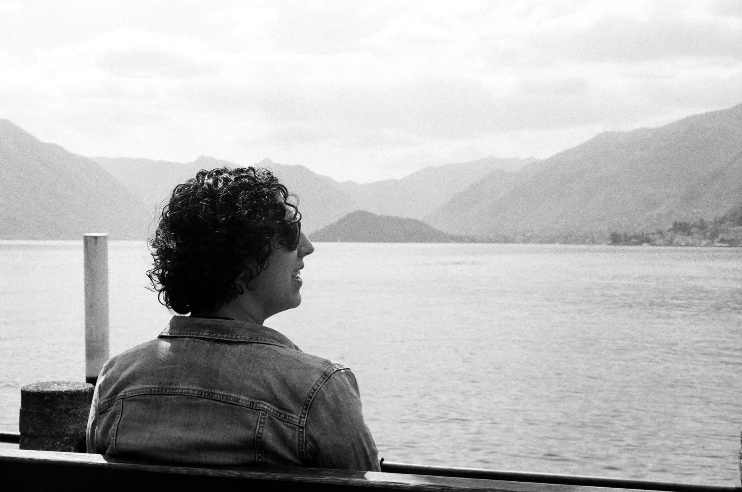 Sitting on the side of Lake Como, I assume looking for Clooney