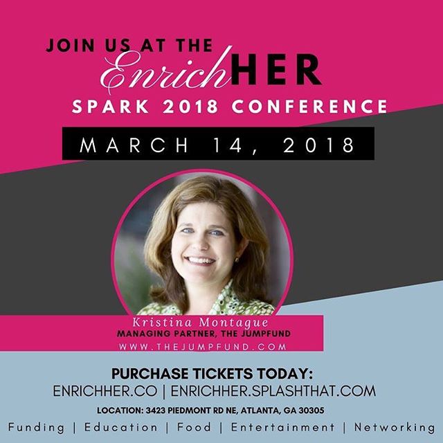 We're so very excited that Kristina Montague will be joining us at the EnrichHER Spark Conference. She is one of the few fund managers who has been open and honest with her process of raising an investment fund by women, for women. She's inspired me 