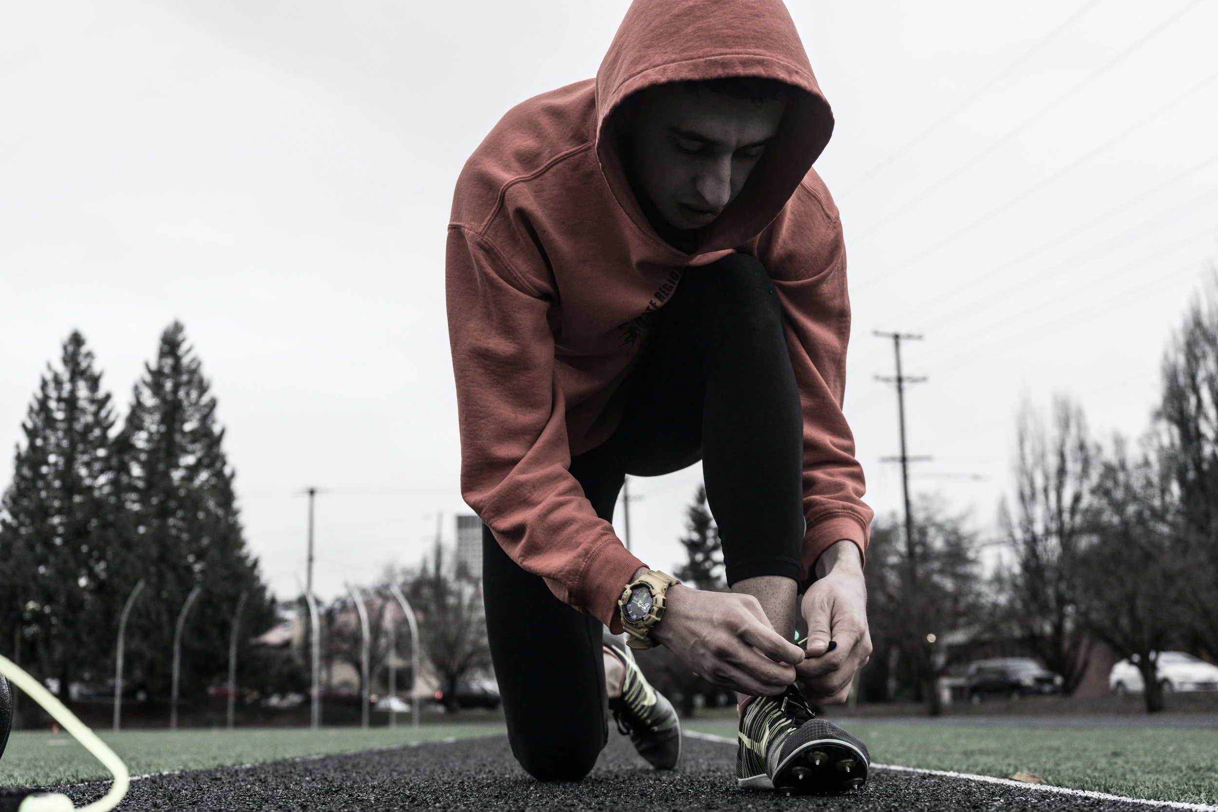 HPW Elite 1:47 800m man, Nathan Fleck, pictured showing up to do the work.