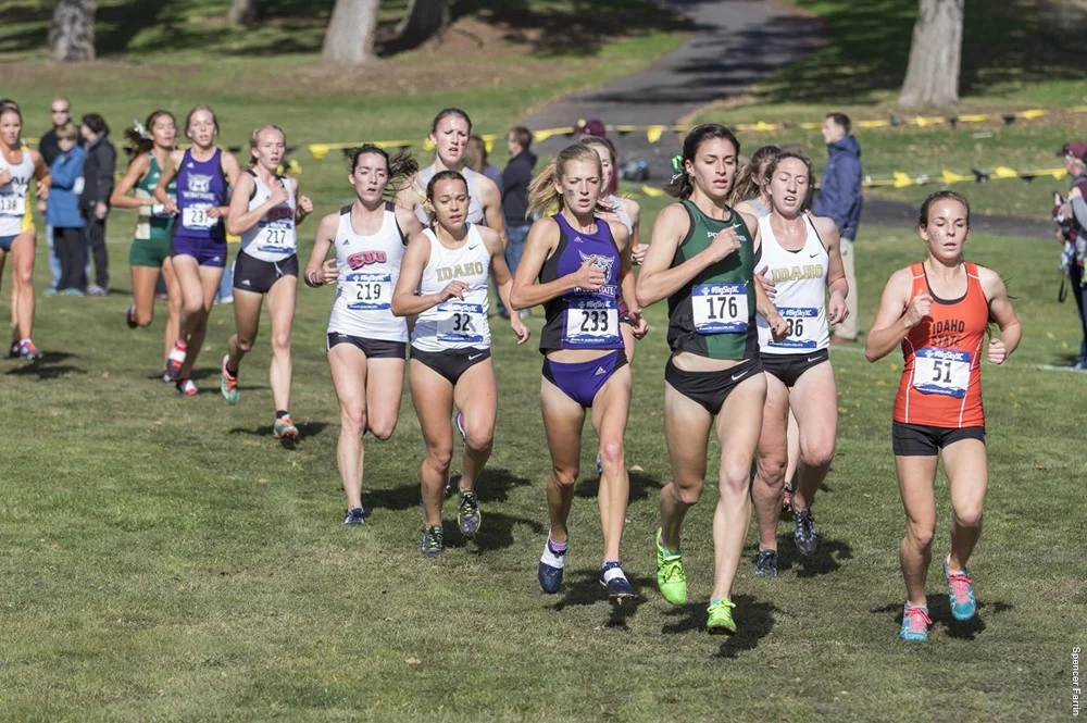 Sarah Medved (#176) ran to Big Sky XC all-conference honors in 2016.