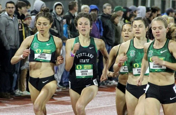 Sarah Dean competes in the 2014 Oregon Twilight 1500m. She ran 4:22 that night, a Portland State University school record. 