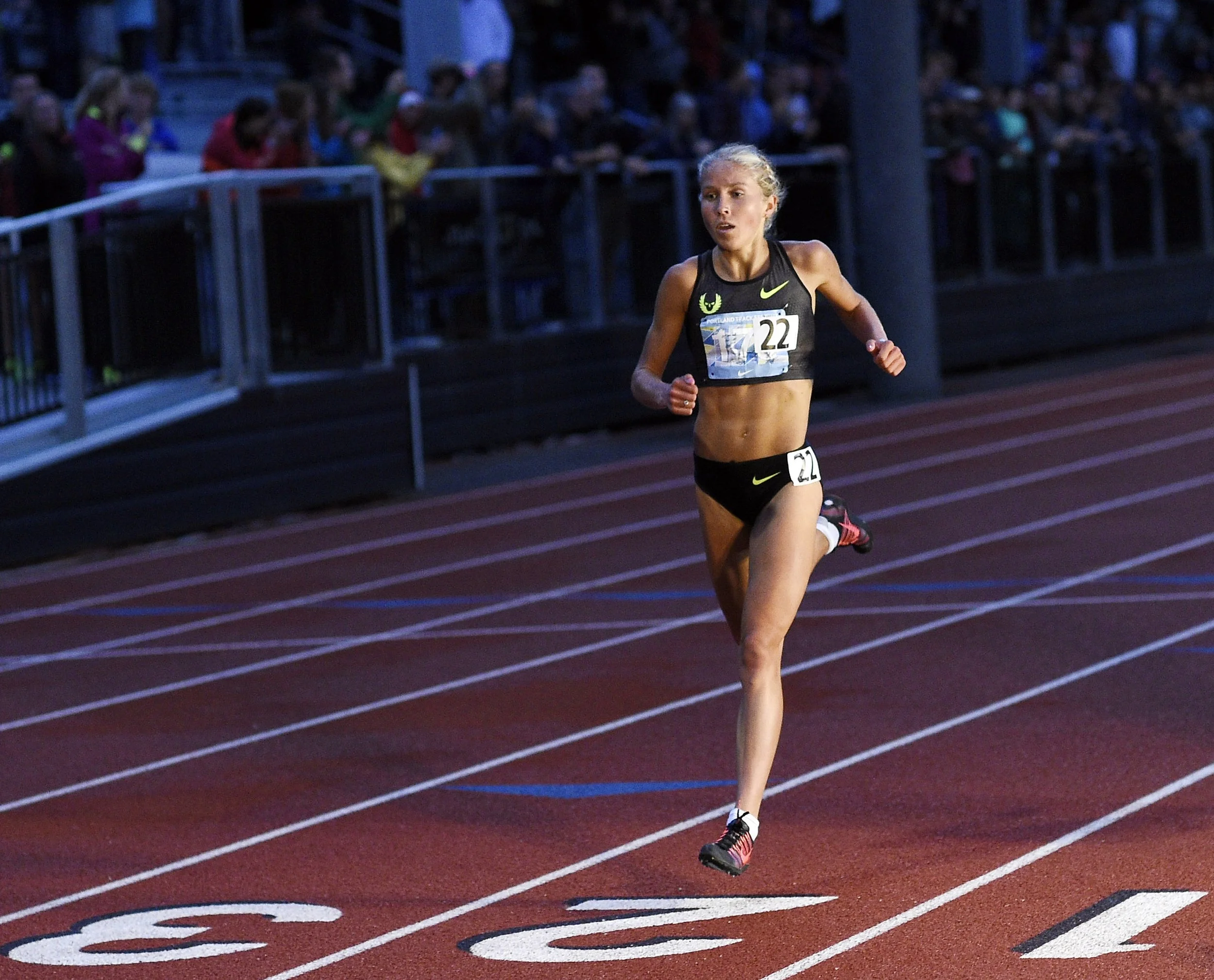 Jordan Hasay at the 2014 Portland Track Festival .