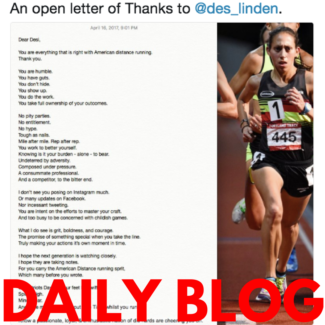 An Open Letter of Thanks to Desi Linden 