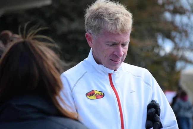 Coach Kevin Hanson of the Michigan based Brooks Hansons Olympic Development distance team.