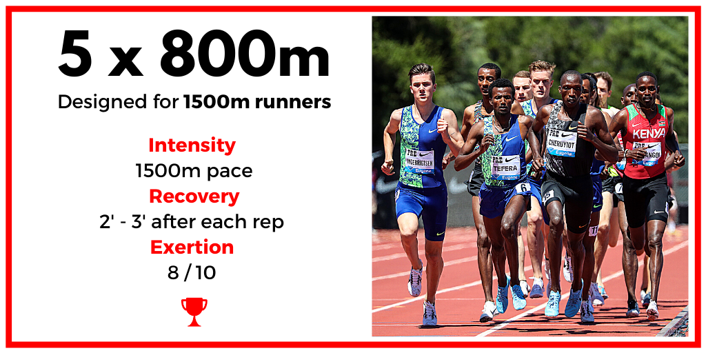 Workout Of The Day 5 X 800m High