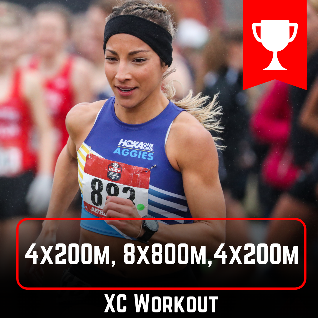 4 x 200m, 8 x 800m, 4 x 200m