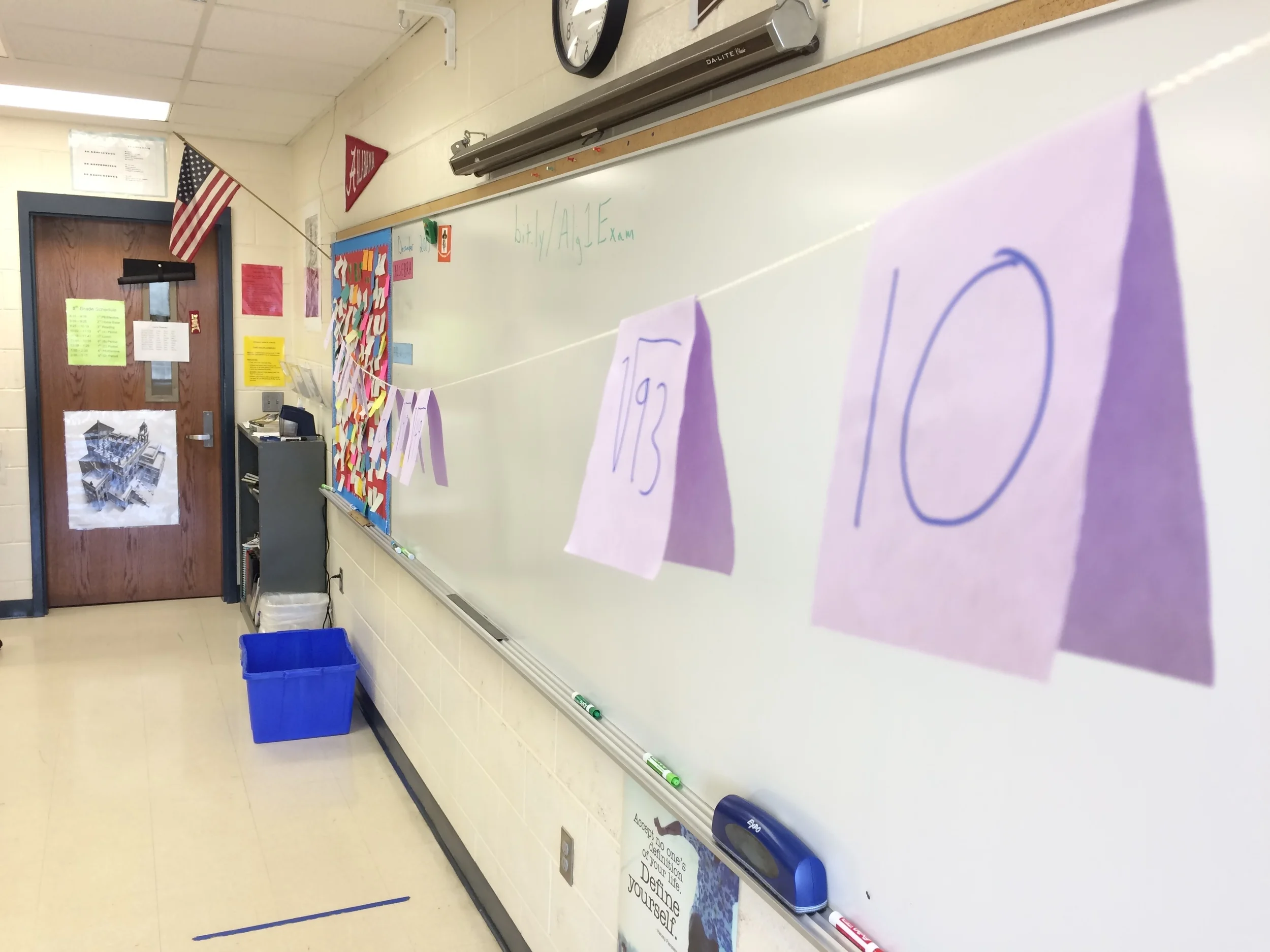My number line is huuuuge. Great for class, hard to capture in a picture.