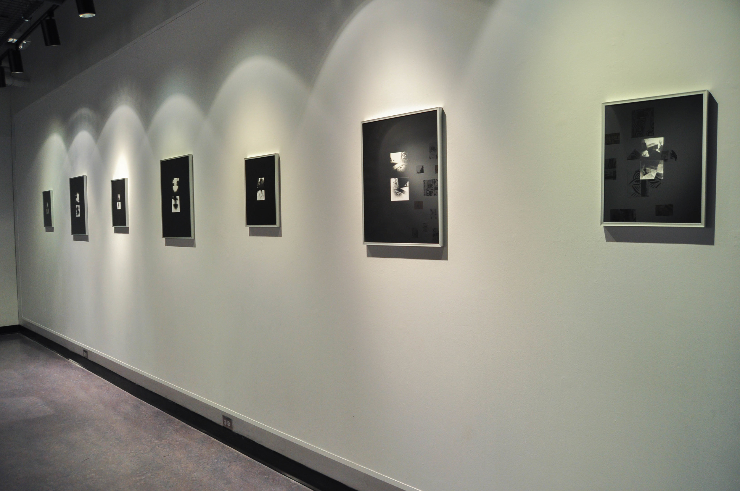Fragments Re-Imagined (Installation View), 11x14"(4), 16x20" (3), Silver gelatin prints, 2014, Mallory Donen, UFV Building C, Room C1401, Abbotsford, BC