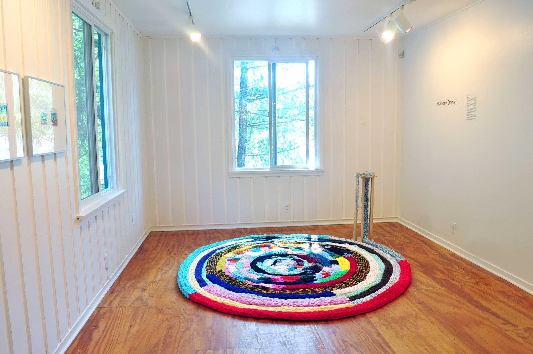   The Machine: Knitting Ouroboros , 2019, yarn, wood, approx. 10ft Wide in Diameter 