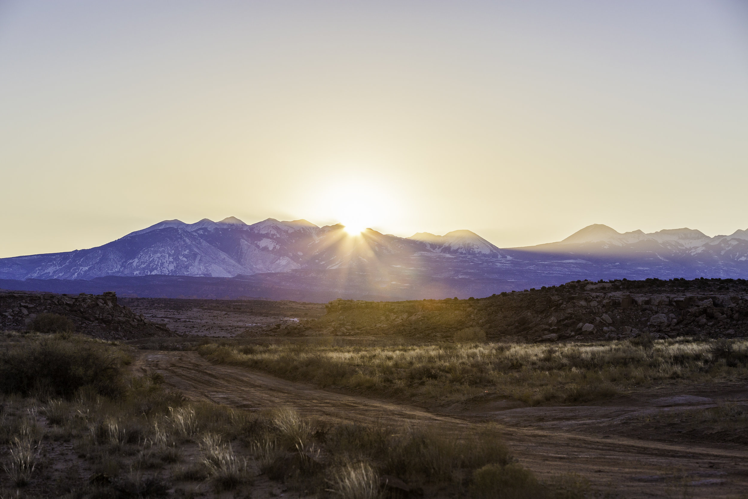 Sunrise outside of Arches National Park