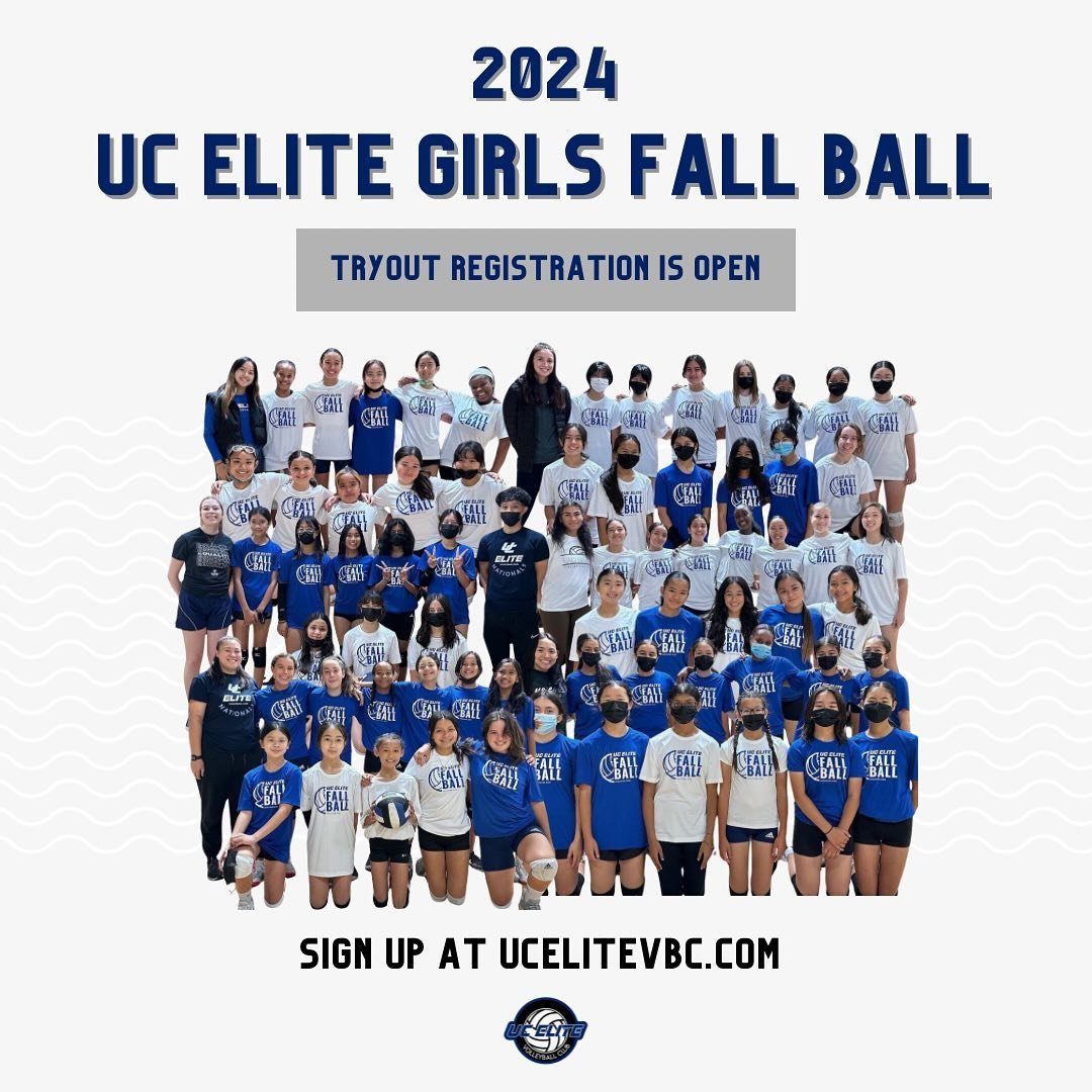 2024 UC ELITE Girls Fall Ball 🍁🏐
&mdash;
We are excited to announce that we have launched our 2024 UC ELITE Girls Fall Ball Program! Tryout registration is now open online. This program is great for athletes who are interested in playing club volle