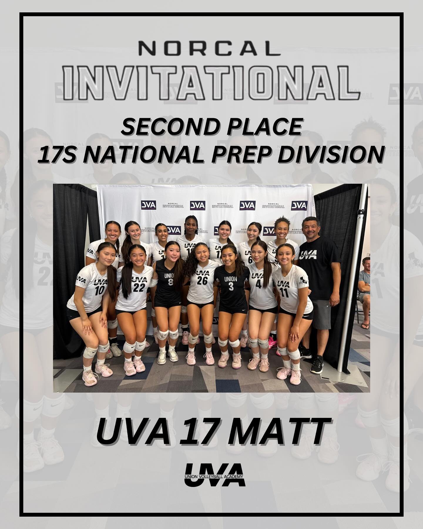 Congratulations to 17 Matt for their SECOND PLACE finish at the 2025 WCVBA NorCal Invitational! We look forward to seeing them represent UVA in Florida and Texas this summer! Good luck and GO UVA! #unionvolleyballacademy #uva