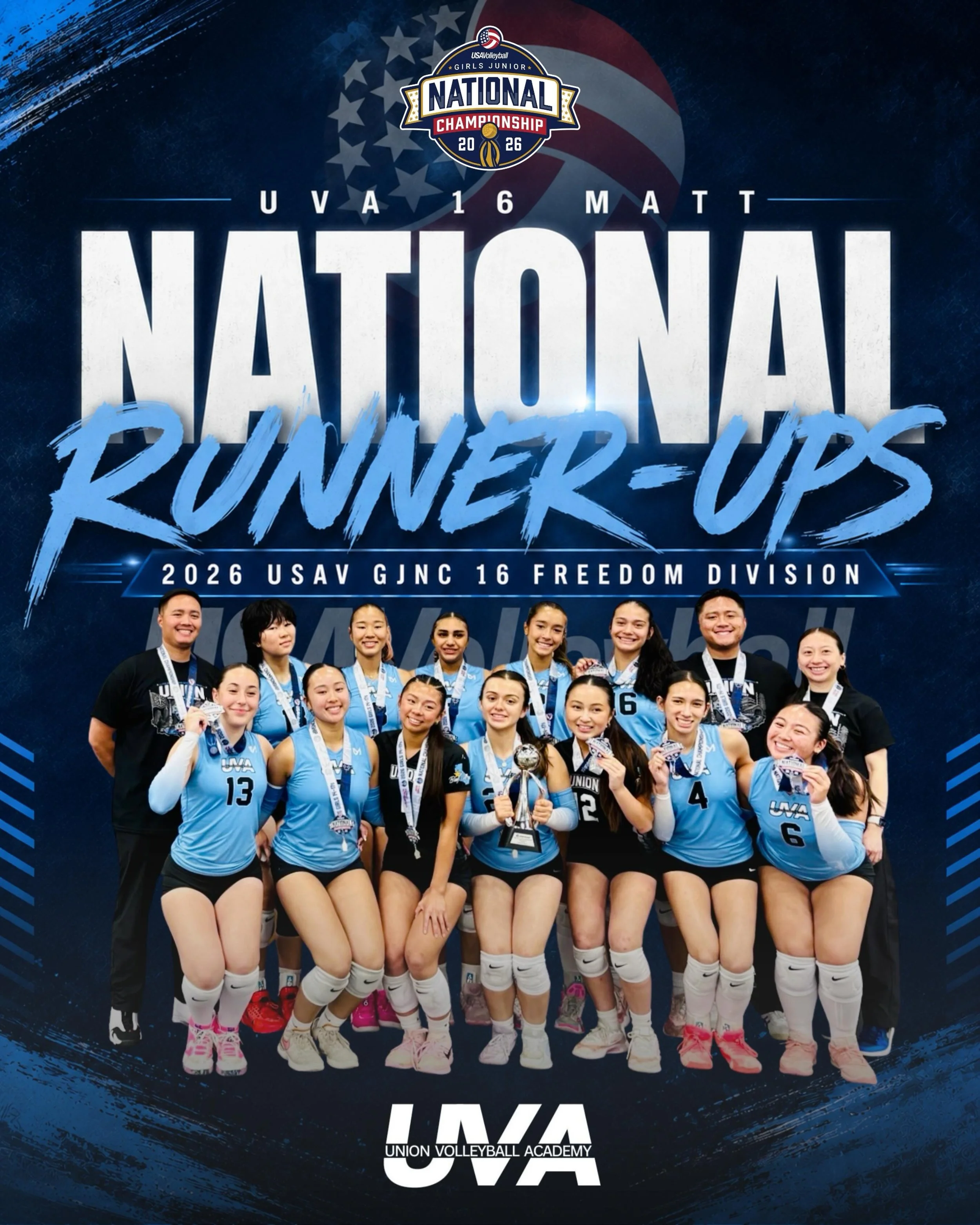 16 MATT IS YOUR 2026 USAV GJNC 16 FREEDOM NATIONAL RUNNER-UPS 🥈 

#unionvolleyballacademy #uva #2026usavgjnc