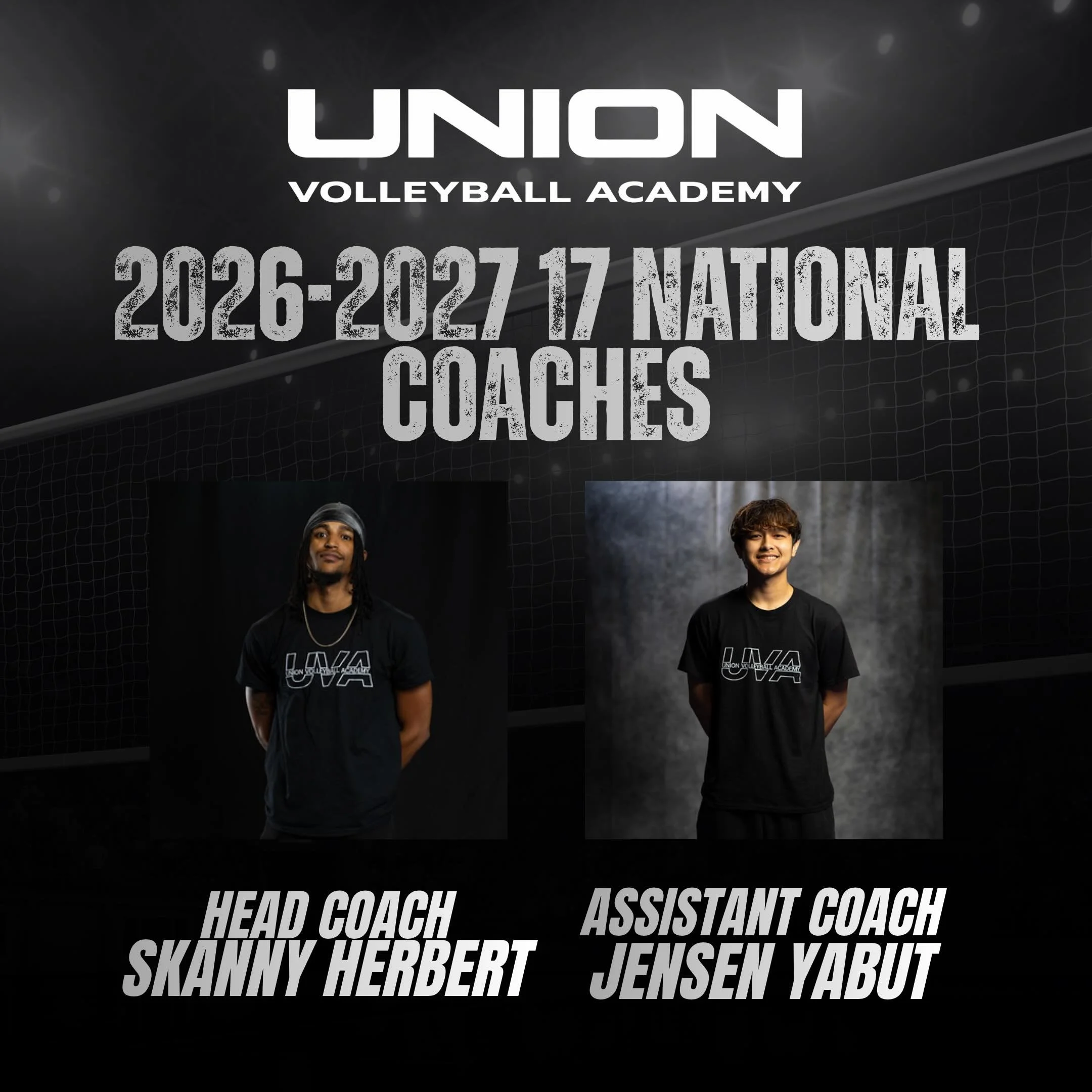 We are excited to announce our 2027 17 National Coaches &mdash; Head Coach Skanny Herbert and Assistant Coach Jensen Yabut! 

Coach Skanny grew up in the South Bay and attended Willow Glen High School where he played on the boys volleyball team. Duri