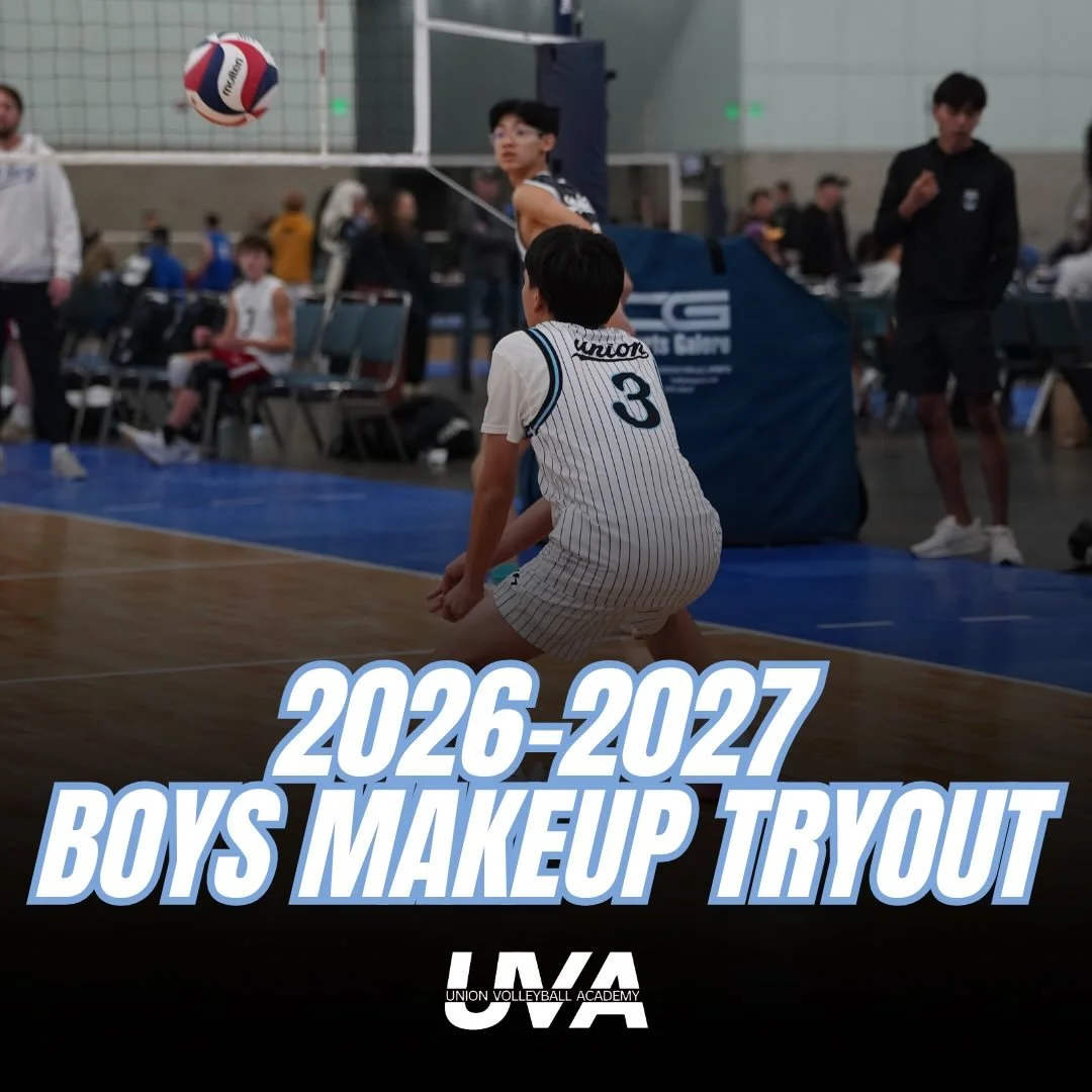 2026 BOYS MAKEUP TRYOUT
&mdash;
SUNDAY, 8/9 FROM 1:00-2:30PM 

REGISTER ONLINE AT UNIONVOLLEYBALLACADEMY.COM 

#unionvolleyballacademy #uva