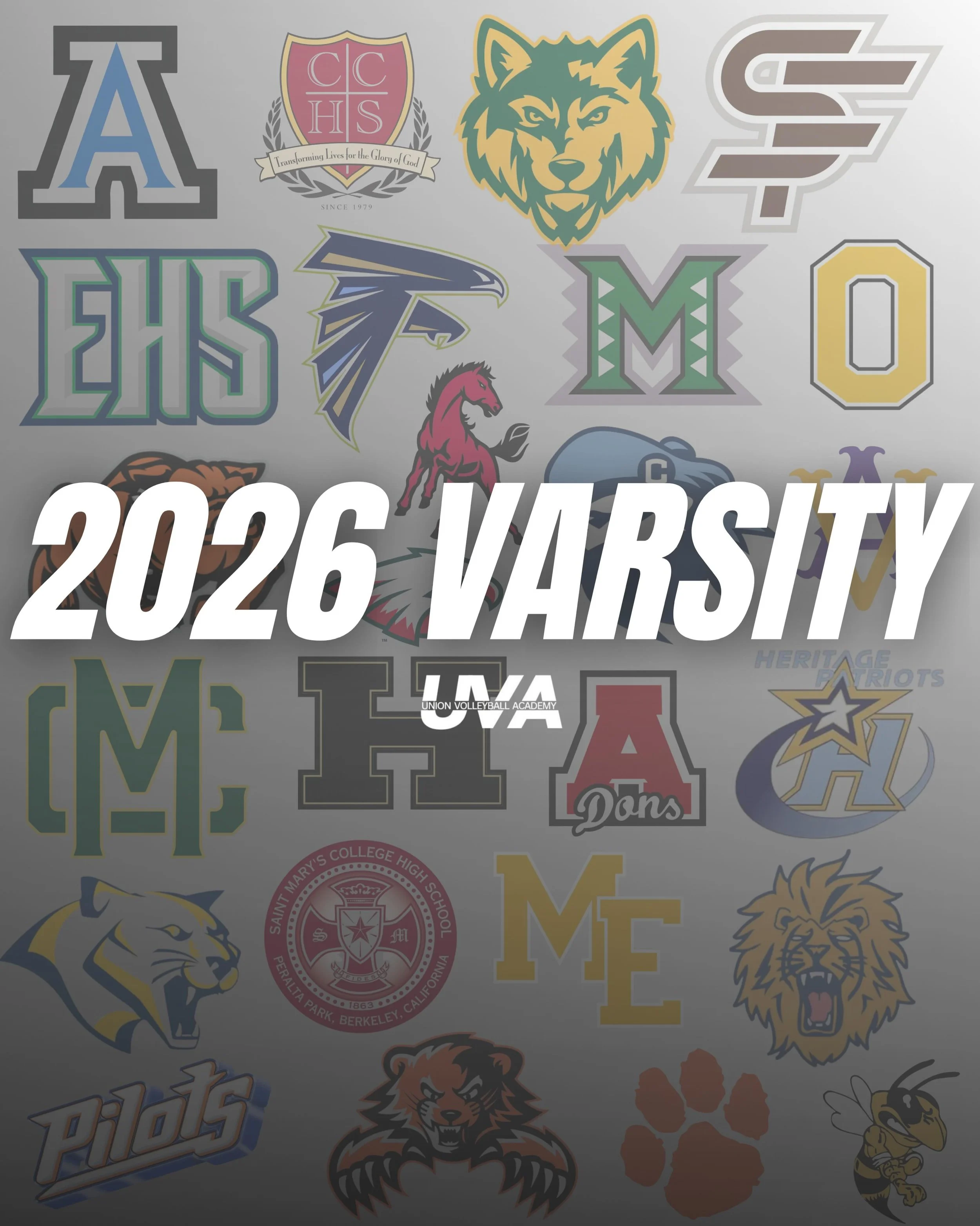 UVA athletes proudly represent 2️⃣5️⃣ high schools across Northern California! Good luck to all our players this fall! #unionvolleyballacademy #uva