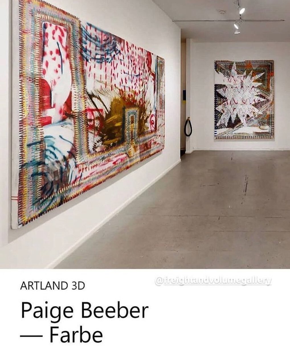 Thank you @artlandapp for selecting Farbe to represent shows of the week in New York. The gallery is open all weekend @freightandvolumegallery 
:
:
#farbe #freightandvolumegallery #paigebeeber #painting #brooklynartist #fuckstocksbuyart #supportlivin