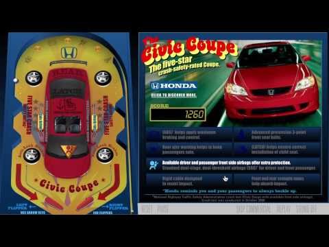 Interactive pinball game that showcases the safety features of the Civic Coupe.