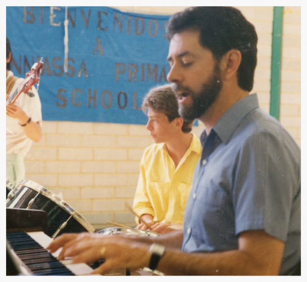 Emily's Dad leading worship (with a young Brent Smith on drums!)