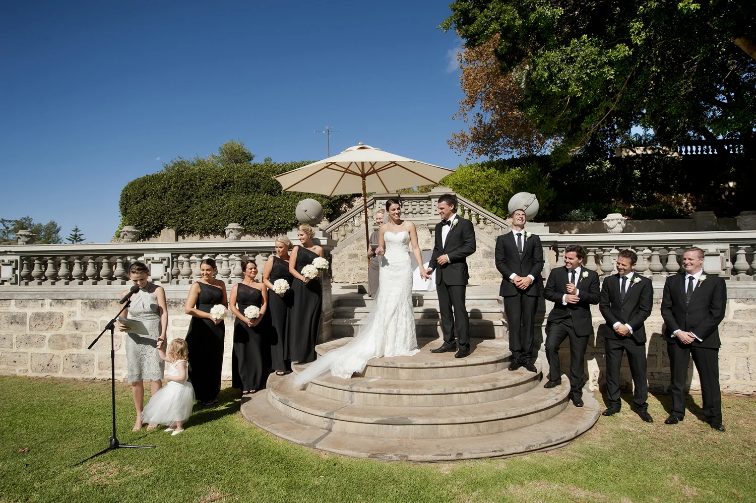 wedding on main lawn at cottesloe civic centre