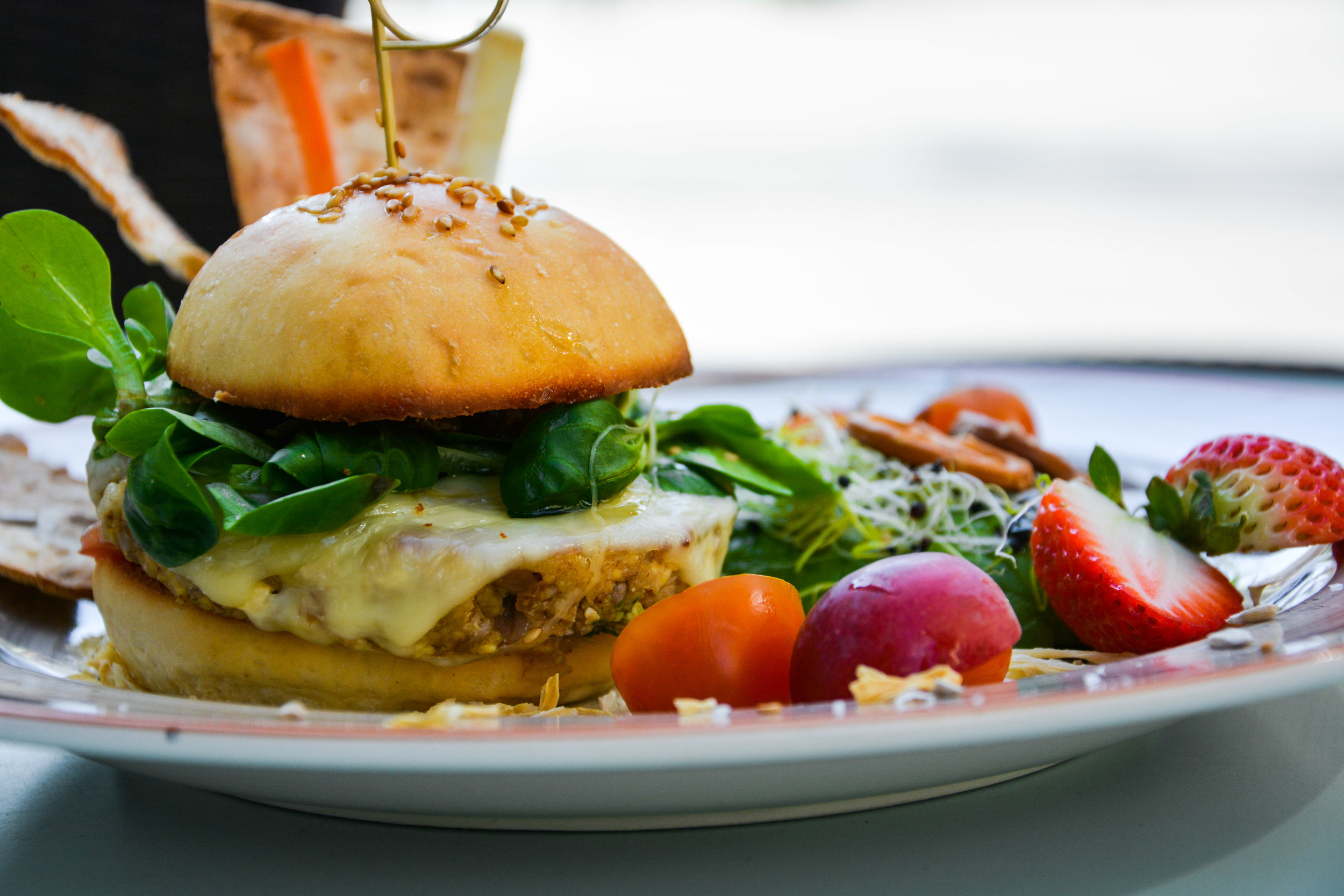 Vegetarian burger at Think Sweet