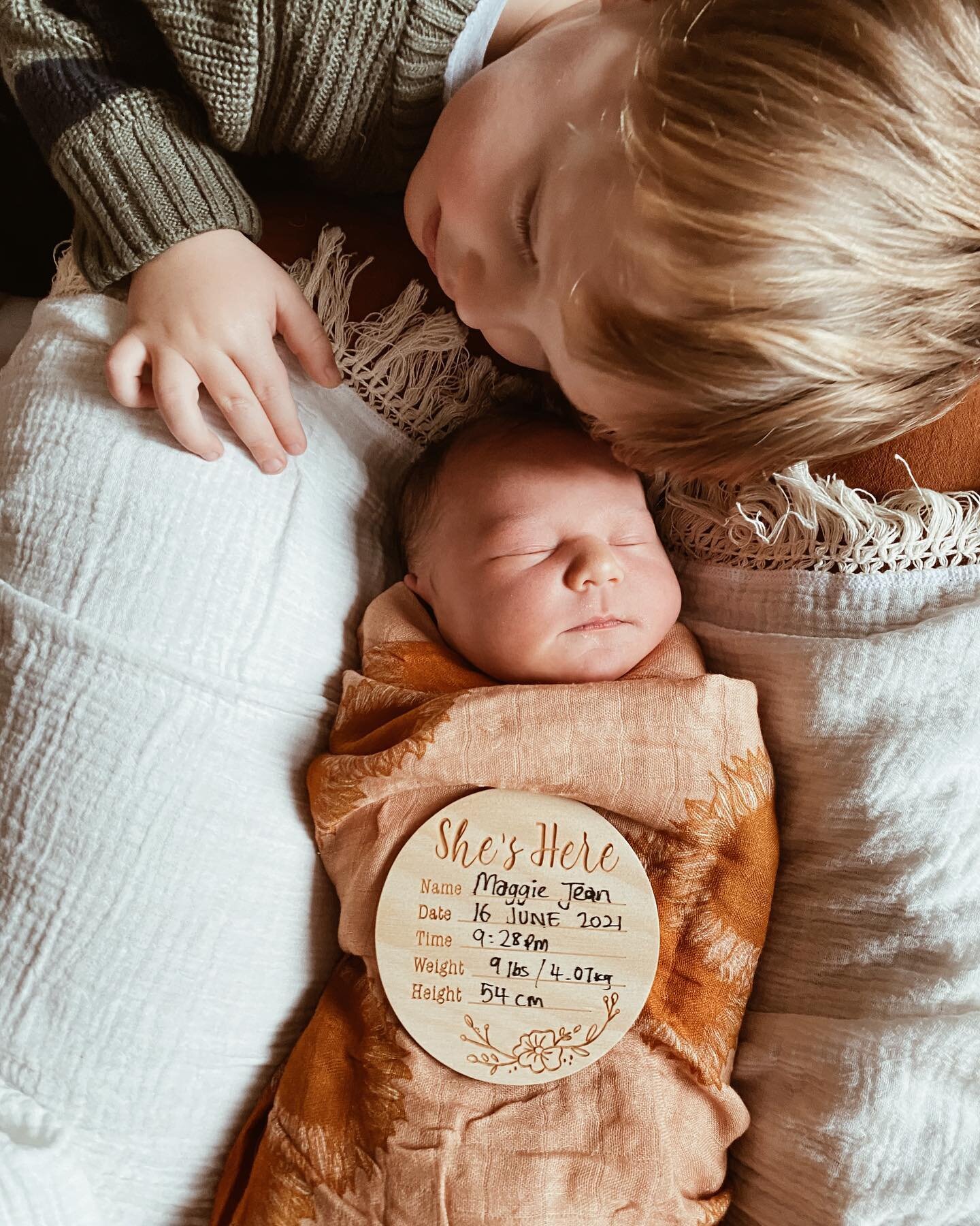 She&rsquo;s here 🧡 arriving fashionably late at 9:28pm on June 16 (12 days post date) our hearts stretched to new sizes for our baby girl Maggie Jean. Despite leaving us waiting on her arrival, she arrived fairly quickly once labour finally began. W