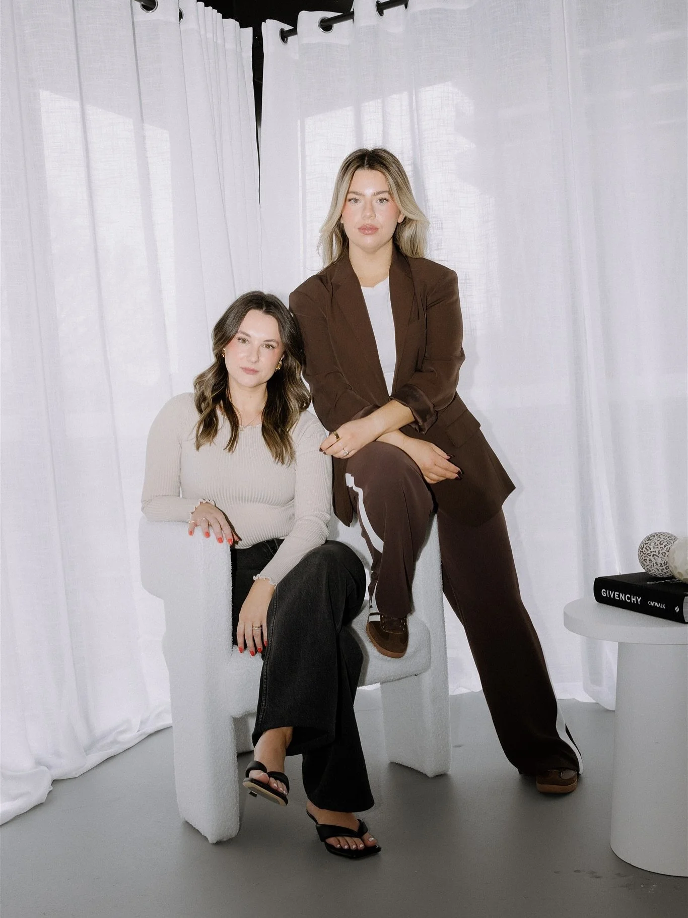 Branding portraits with Canberra&rsquo;s most iconic glam duo @katelilydressinghair + @taraflorenceartistry 💫 So much fun capturing these two, and yes, I&rsquo;m breaking my posting hiatus today! Yep, it&rsquo;s been a hot minute!