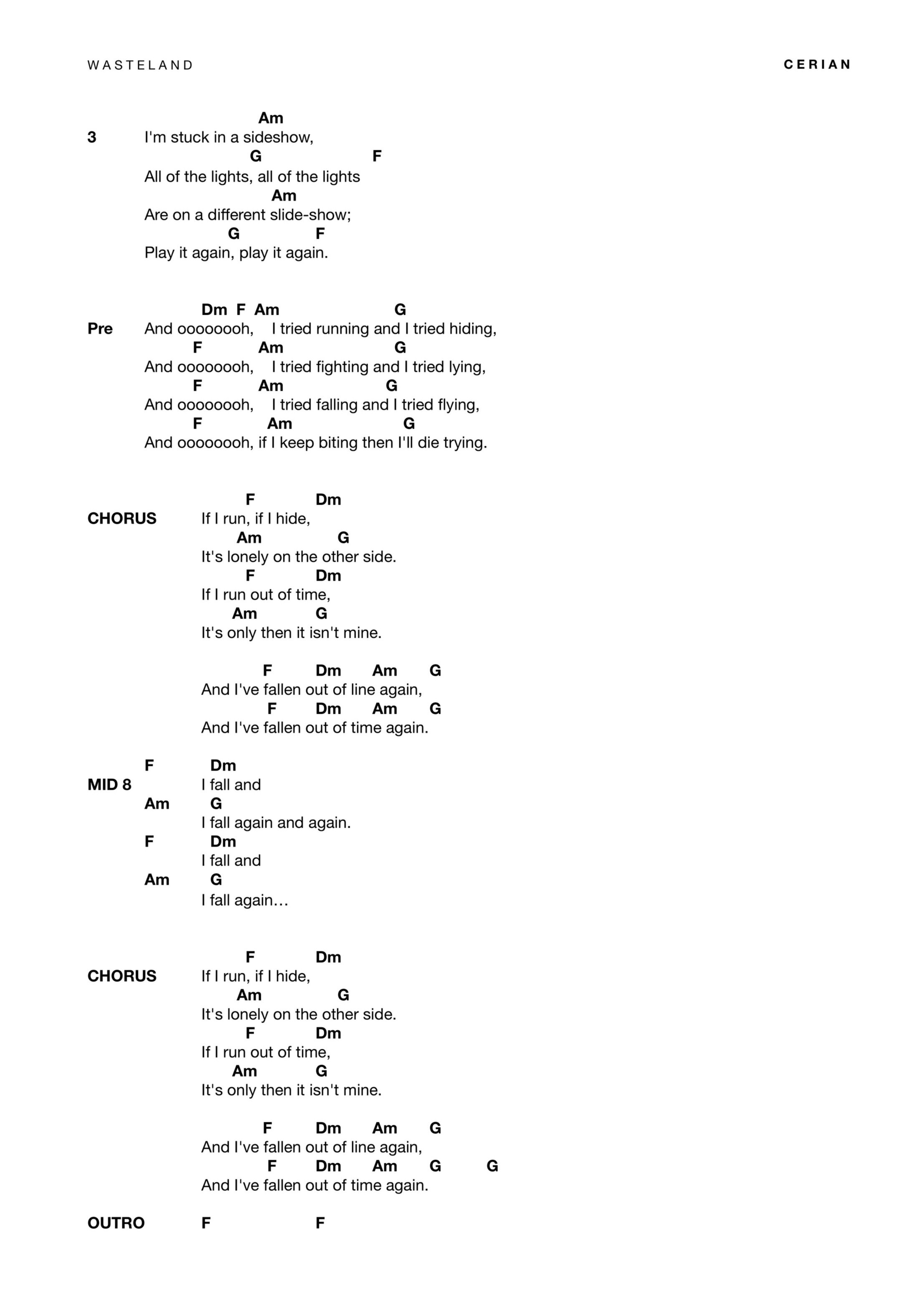 Lyrics And Chords Cerian