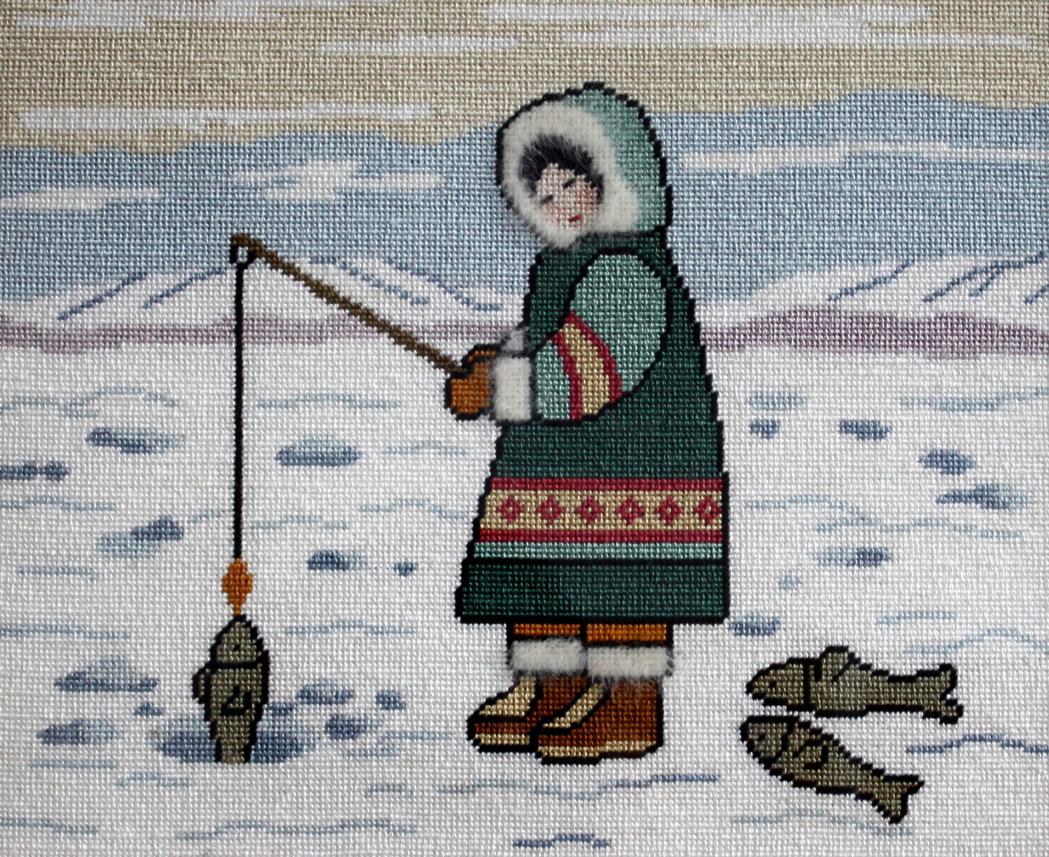 "Fishing" Painted Canvas