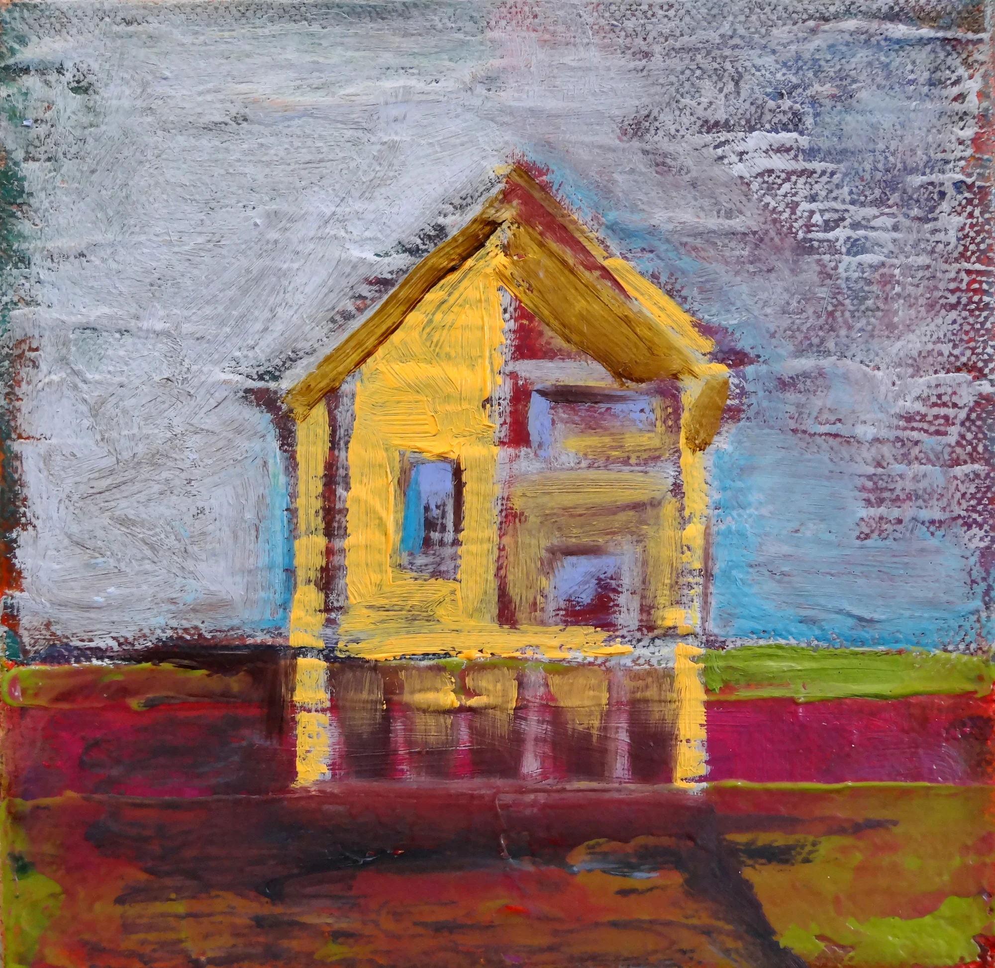   Kosovo House 1 , 2013, oil on canvas, 6" x 6" [ Private Collection ] 