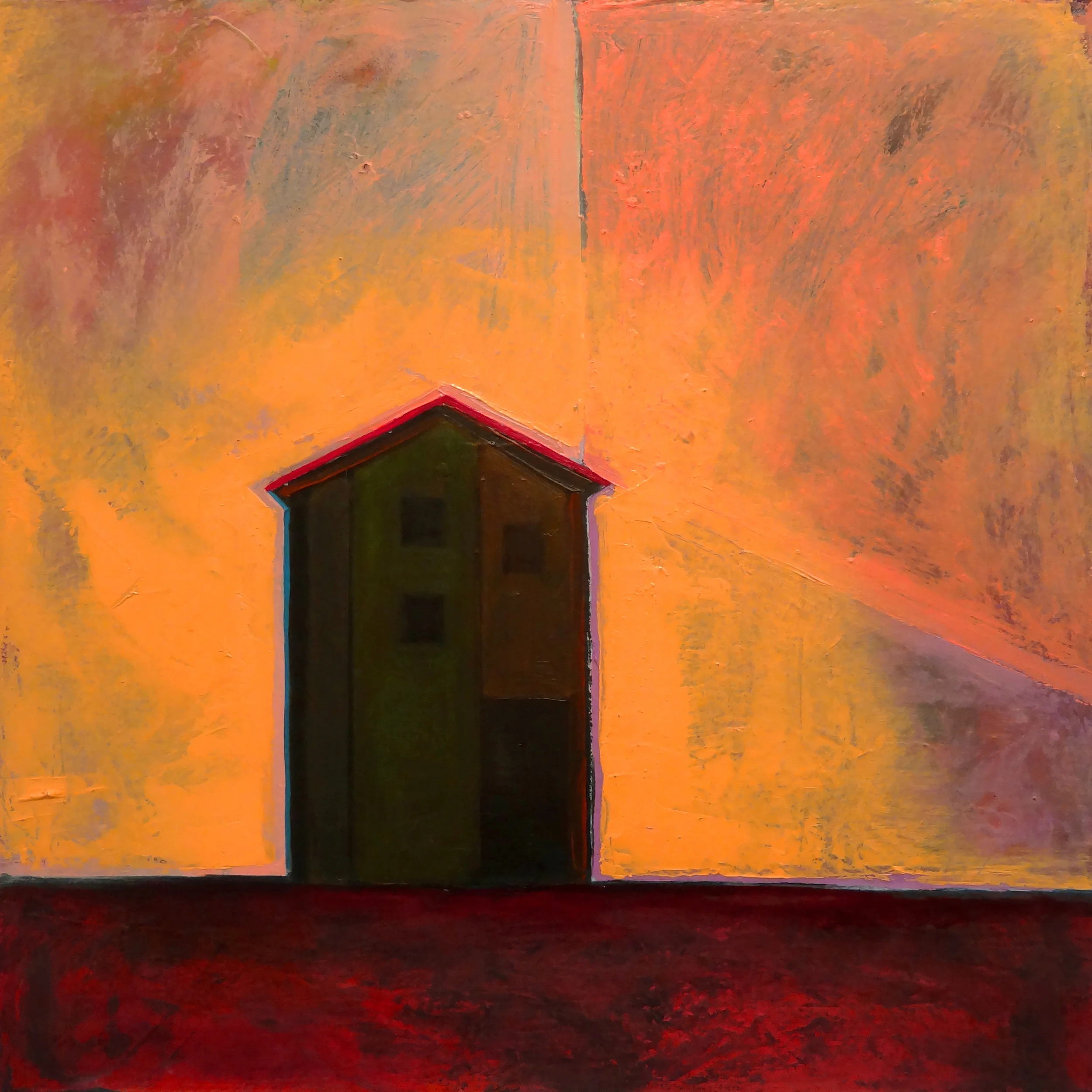   Kosovo House #10,  2013, oil on canvas, 20" x 20" [ $300 ] 