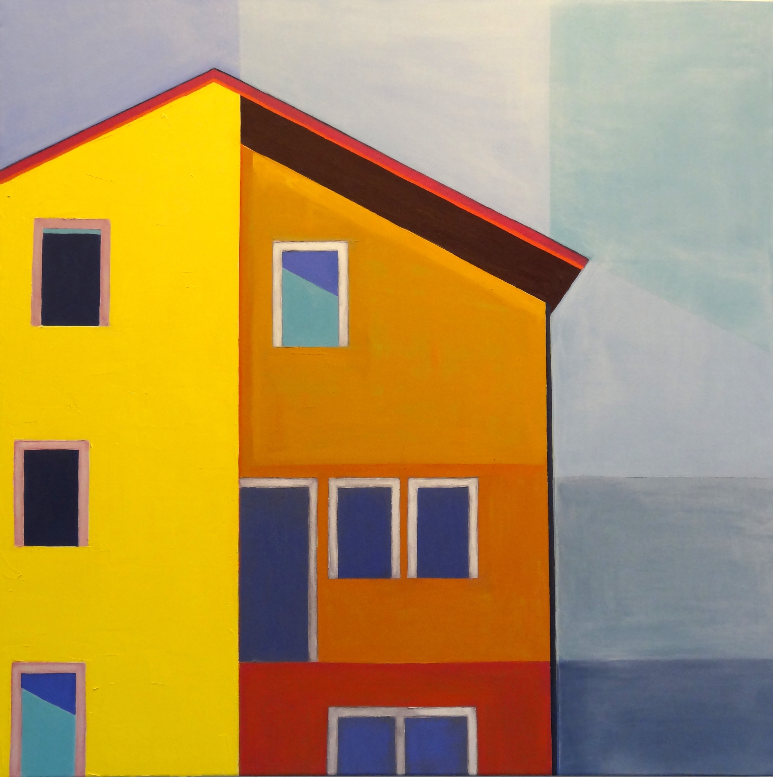   Kosovo House #12,  2013, oil on canvas, 36" x 36" [ Private Collection ] 