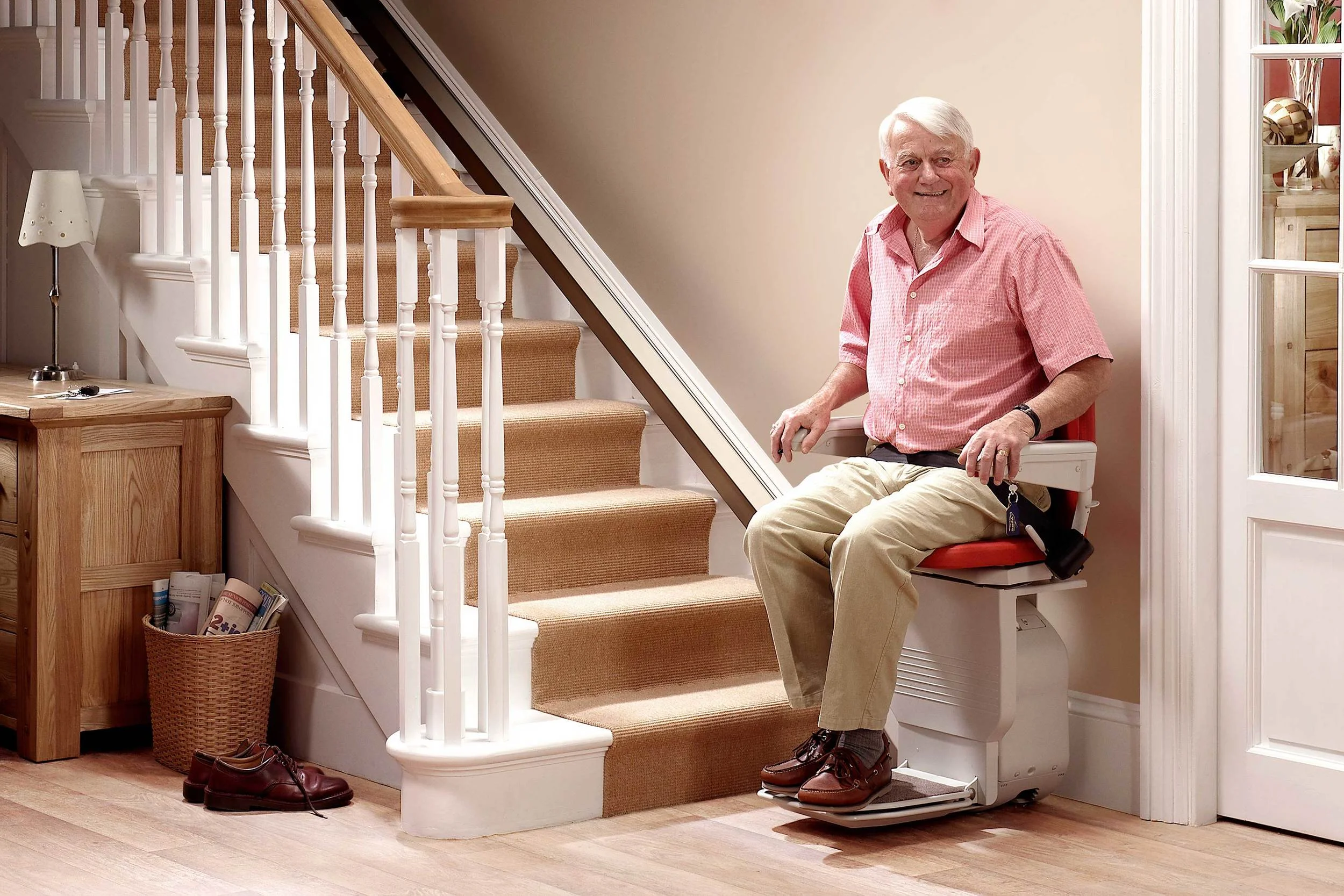 Man Using A High-quality Stairlift At Home